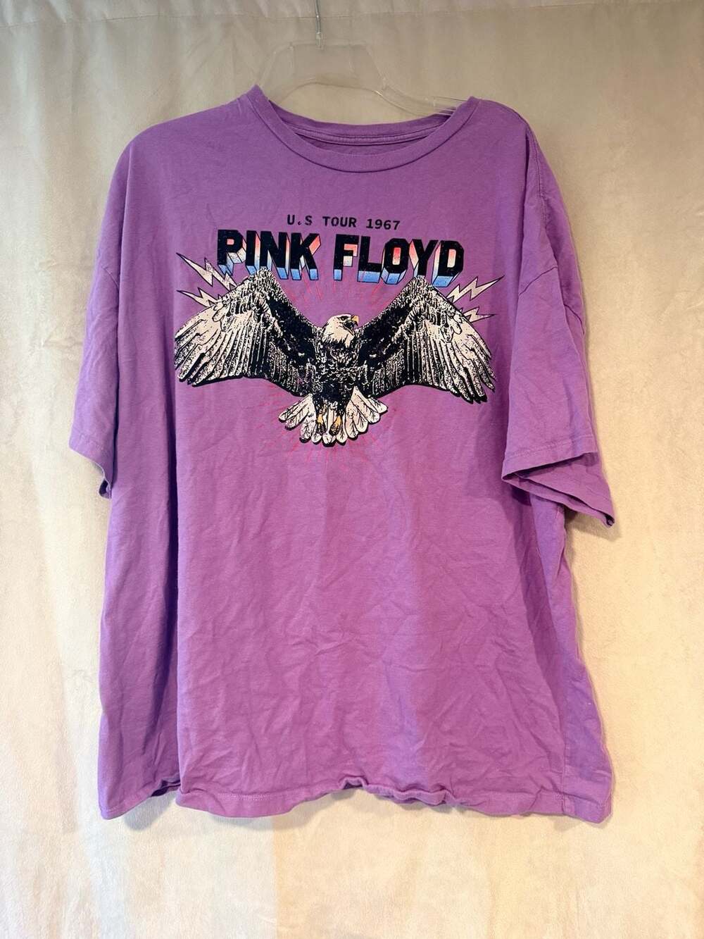 Pink Floyd U.S. Tour 1967 Eagle Graphic Purple T-Shirt Size L